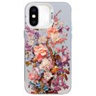 For iPhone X / XS Flower Series Color Silver TPU Hybrid PC Phone Case(Colorful Flowers CW117) - 1