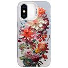 For iPhone XS Max Flower Series Color Silver TPU Hybrid PC Phone Case(Colorful Flowers CW115) - 1