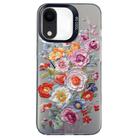 For iPhone XR Flower Series Color Silver TPU Hybrid PC Phone Case(Colorful Flowers CK118) - 1