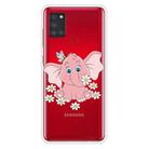 For Samsung Galaxy A21s Shockproof Painted Transparent TPU Protective Case(Little Pink Elephant) - 1