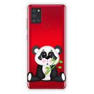 For Samsung Galaxy A21s Shockproof Painted Transparent TPU Protective Case(Bamboo Bear) - 1