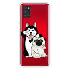 For Samsung Galaxy A21s Shockproof Painted Transparent TPU Protective Case(Selfie Dog) - 1