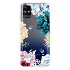 For Samsung Galaxy M31s Shockproof Painted Transparent TPU Protective Case(Gem Flower) - 1