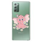 For Samsung Galaxy Note20 Shockproof Painted Transparent TPU Protective Case(Little Pink Elephant) - 1