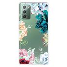 For Samsung Galaxy Note20 Shockproof Painted Transparent TPU Protective Case(Gem Flower) - 1