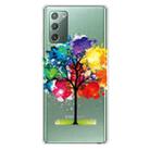 For Samsung Galaxy Note20 Shockproof Painted Transparent TPU Protective Case(Oil Painting Tree) - 1