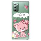 For Samsung Galaxy Note20 Shockproof Painted Transparent TPU Protective Case(Cute Cat) - 1