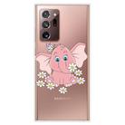 For Samsung Galaxy Note20 Ultra Shockproof Painted Transparent TPU Protective Case(Little Pink Elephant) - 1