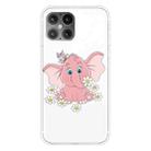 For iPhone 12 Pro Max Shockproof Painted Transparent TPU Protective Case(Little Pink Elephant) - 1