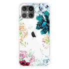 For iPhone 12 / 12 Pro Shockproof Painted Transparent TPU Protective Case(Gem Flower) - 1