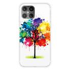 For iPhone 12 / 12 Pro Shockproof Painted Transparent TPU Protective Case(Oil Painting Tree) - 1