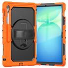 For Samsung Galaxy Tab S10 FE+ Silicone Hybrid PC Tablet Case with Shoulder Strap(Orange) - 2