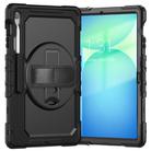 For Samsung Galaxy Tab S10 FE+ Silicone Hybrid PC Tablet Case with Shoulder Strap(Black) - 2