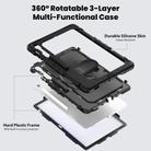 For Samsung Galaxy Tab S10 FE+ Silicone Hybrid PC Tablet Case with Shoulder Strap(Black) - 3