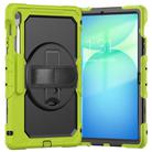 For Samsung Galaxy Tab S10 FE+ Silicone Hybrid PC Tablet Case with Shoulder Strap(Yellow Green) - 2