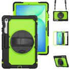 For Samsung Galaxy Tab S10 FE+ Silicone Hybrid PC Tablet Case with Shoulder Strap(Yellow Green PC) - 1