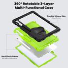 For Samsung Galaxy Tab S10 FE+ Silicone Hybrid PC Tablet Case with Shoulder Strap(Yellow Green PC) - 3