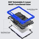 For Samsung Galaxy Tab S10 FE+ Silicone Hybrid PC Tablet Case with Shoulder Strap(Blue) - 3