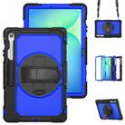 For Samsung Galaxy Tab S10 FE+ Silicone Hybrid PC Tablet Case with Shoulder Strap(Blue PC) - 1