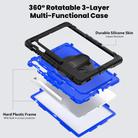For Samsung Galaxy Tab S10 FE+ Silicone Hybrid PC Tablet Case with Shoulder Strap(Blue PC) - 3