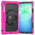 For Samsung Galaxy Tab S10 FE+ Silicone Hybrid PC Tablet Case with Shoulder Strap(Rose Red) - 2