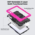 For Samsung Galaxy Tab S10 FE+ Silicone Hybrid PC Tablet Case with Shoulder Strap(Rose Red) - 3