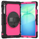For Samsung Galaxy Tab S10 FE+ Silicone Hybrid PC Tablet Case with Shoulder Strap(Rose Red PC) - 2