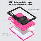 For Samsung Galaxy Tab S10 FE+ Silicone Hybrid PC Tablet Case with Shoulder Strap(Rose Red PC) - 3