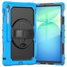 For Samsung Galaxy Tab S10 FE+ Silicone Hybrid PC Tablet Case with Shoulder Strap(Light Blue) - 2