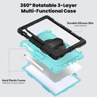 For Samsung Galaxy Tab S10 FE+ Silicone Hybrid PC Tablet Case with Shoulder Strap(Light Blue PC) - 3