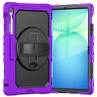 For Samsung Galaxy Tab S10 FE+ Silicone Hybrid PC Tablet Case with Shoulder Strap(Purple) - 2