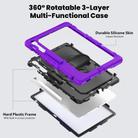 For Samsung Galaxy Tab S10 FE+ Silicone Hybrid PC Tablet Case with Shoulder Strap(Purple) - 3