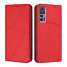 For TCL 30 5G / TCL 30+ Strong Magnetic Frosted Flip Leather Phone Case(Red) - 1
