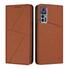 For TCL 30 5G / TCL 30+ Strong Magnetic Frosted Flip Leather Phone Case(Coffee Color) - 1