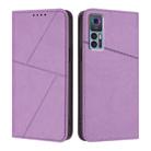 For TCL 30 5G / TCL 30+ Strong Magnetic Frosted Flip Leather Phone Case(Light Purple) - 1