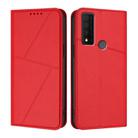 For TCL 30 XE 5G Strong Magnetic Frosted Flip Leather Phone Case(Red) - 1