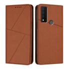 For TCL 30 XE 5G Strong Magnetic Frosted Flip Leather Phone Case(Coffee Color) - 1
