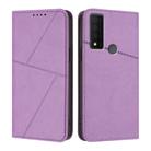 For TCL 30 XE 5G Strong Magnetic Frosted Flip Leather Phone Case(Light Purple) - 1
