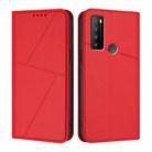 For TCL 30 XL Strong Magnetic Frosted Flip Leather Phone Case(Red) - 1