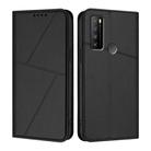 For TCL 30 XL Strong Magnetic Frosted Flip Leather Phone Case(Black) - 1