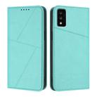 For TCL 30T Strong Magnetic Frosted Flip Leather Phone Case(Light Blue) - 1