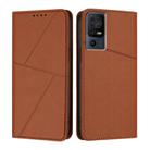 For TCL 40 SE Strong Magnetic Frosted Flip Leather Phone Case(Coffee Color) - 1