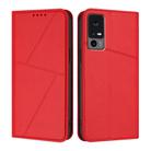 For TCL 40 XE / 40 X / 40 NxtPaper 5G Strong Magnetic Frosted Flip Leather Phone Case(Red) - 1