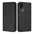 For TCL 40 XE / 40 X / 40 NxtPaper 5G Strong Magnetic Frosted Flip Leather Phone Case(Black) - 1