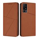 For TCL 40 XL Strong Magnetic Frosted Flip Leather Phone Case(Coffee Color) - 1
