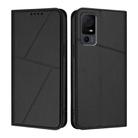 For TCL 40 XL Strong Magnetic Frosted Flip Leather Phone Case(Black) - 1