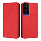 For TCL 50 5G / 50 XE / 50 XE NxtPaper Strong Magnetic Frosted Flip Leather Phone Case(Red) - 1