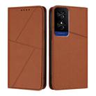 For TCL 50 5G / 50 XE / 50 XE NxtPaper Strong Magnetic Frosted Flip Leather Phone Case(Coffee Color) - 1