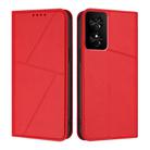 For TCL 50 SE / TCL 40 NxtPaper 4G Strong Magnetic Frosted Flip Leather Phone Case(Red) - 1