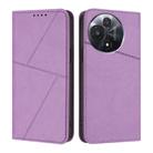 For TCL 60R 5G Strong Magnetic Frosted Flip Leather Phone Case(Light Purple) - 1
